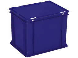 Euronorm Stapelkrat Hxlxb 330x400x300mm 31l Met Deksel Blauw