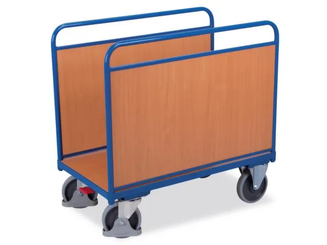 Platformwagen 500kg Laadvlak 1260x760mm 2 Zijwanden Ral 5010 Beuken