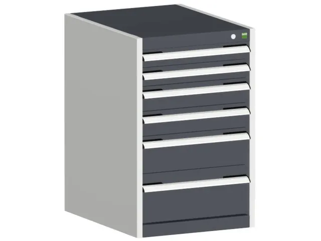 ladekast HxBxD 800x525x650mm 6laden romp RAL7035 front RAL7016