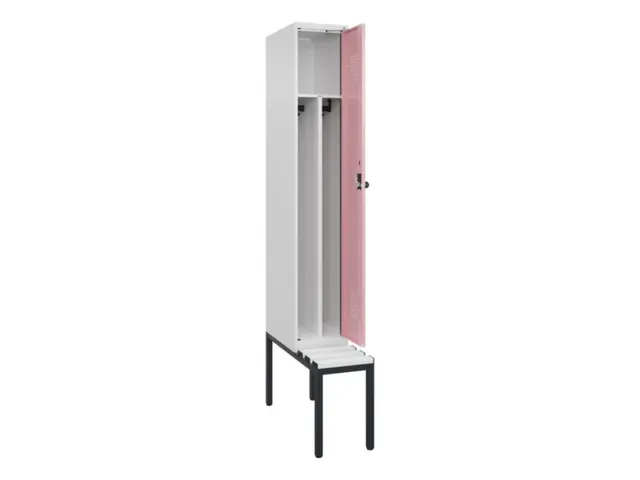 locker met bank,voor scheiding van kleding,HxBxD 2120x300x815mm,1vak