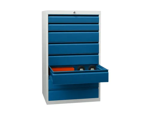 ladekast HxBxD 1200x500x600mm 8laden slot RAL7035 front RAL5010