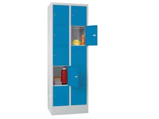 lockerkast,HxBxD 1850x600x500mm,2x5vakken,RAL7035,front RAL5010 - 1