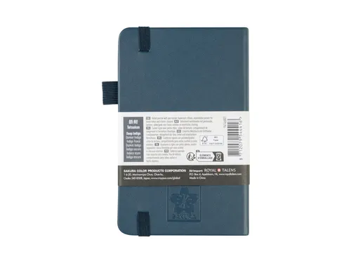 Notitieboek Sakura hard cover pocket lijn donker indigo 90x140mm