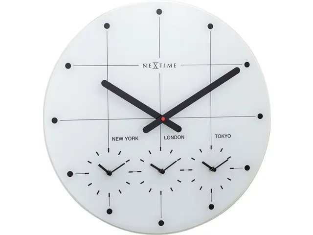 Wereldtijden klok - Stille wandklok - 43cm - Wit - Glazen klok - NeXti