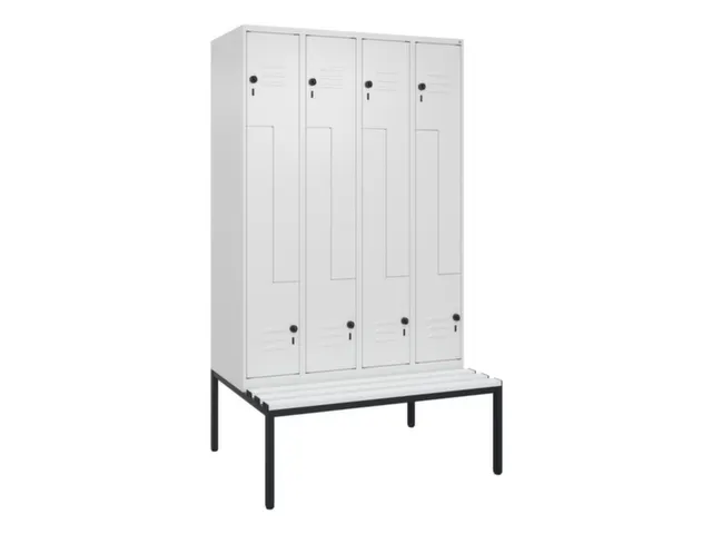 Z-garderobekast,HxBxD 2120x1200x815mm,8vak,vak B 300mm,draaigrendel