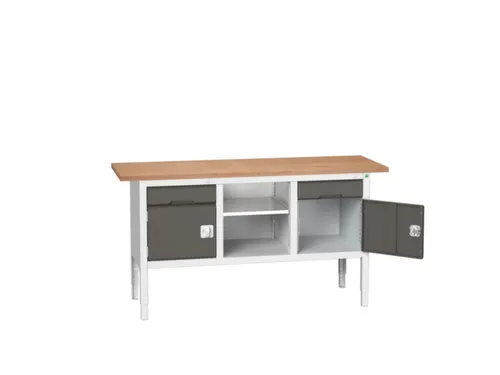 werkbank,HxBxD 830-930x1750x600mm,multiplexblad,uitrusting: 2laden