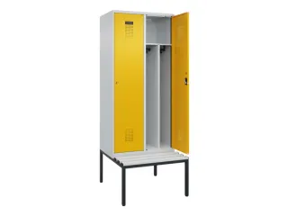 locker met bank,voor scheiding van kleding,HxBxD 2120x800x815mm,2vak - 1