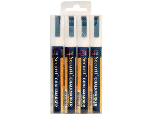 Securit Krijtmarker Medium Wit, Etui Met 4 Stuks