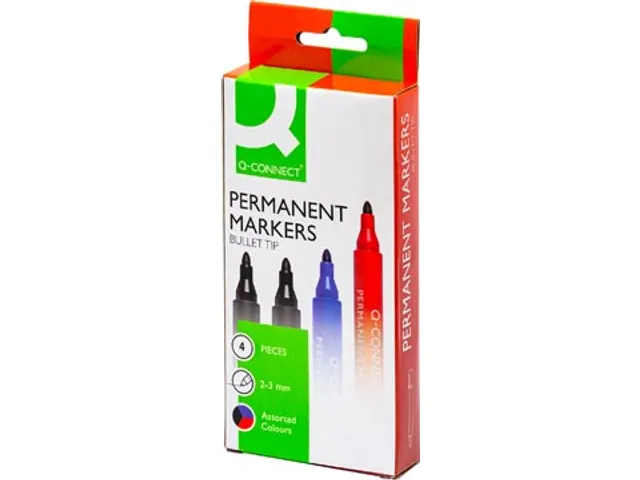 Marqueur Permanent, 2-3 Mm, Pointe Ronde, Couleurs Assorties, Étui De