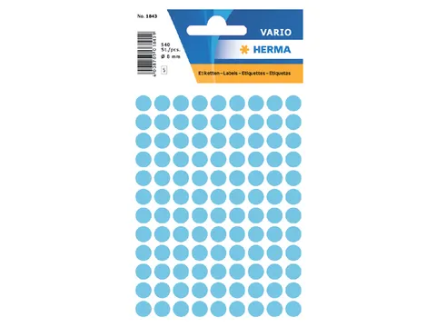 HERMA 1843 Multipurpose etiketten Rond 8mm Blauw 540 stuks