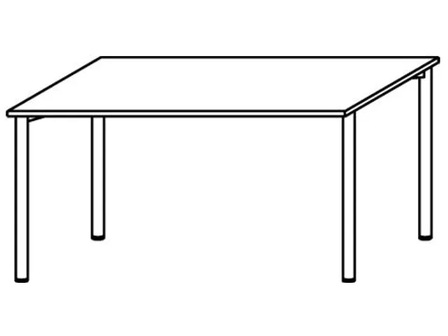 Bureau 4-Poot Ronde Buis Hxbxd 680-800X1800X800Mm Beuken