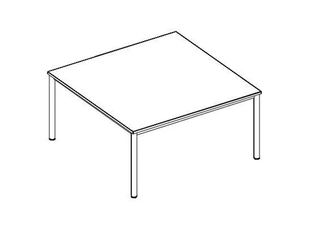 Table de conférence carré 740x1400x1400mm NE-érable 4 Pieds chromé