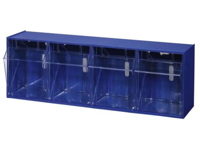 Assortimentsbak Hxbxd 210x600x172mm 4bakken Polystyreen Blauw