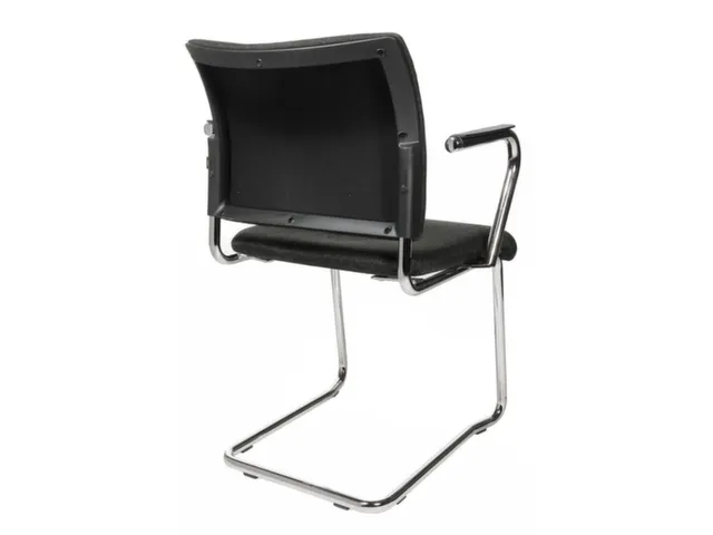 Bezoekersstoel Armleuningen Antraciet Stof 450x480x450mm Sledeframe