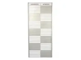 OUTLET Menoor In-Uit bord 35 namen Aluminium Aanwezig/Afwezig Wit - 1