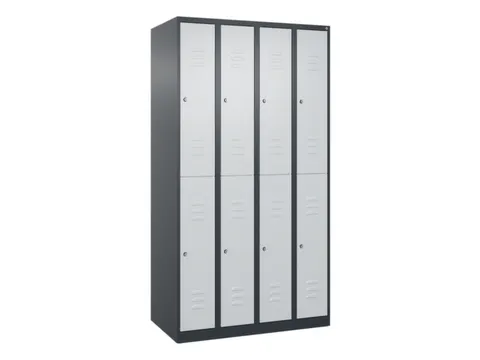 dubbeldekse locker,HxBxD 1850x1000x500mm,4x2vak.,vak B 250mm,cil.-slot