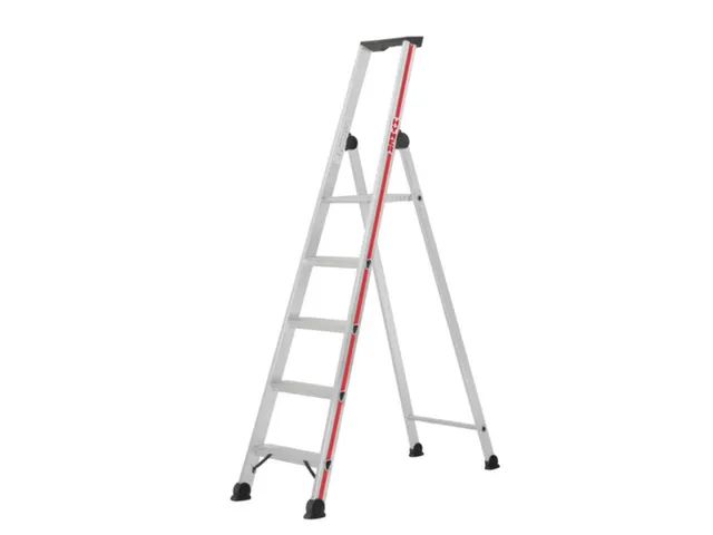 trapladder,eenzijdig,3treden,stand H 0,65m,balk L 1,39m,aluminium