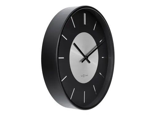 Wandklok NeXtime Retro II 25cm zwart/zilver metaal