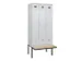 locker met bank,voor scheiding van kleding,HxBxD 2120x900x815mm,3vak