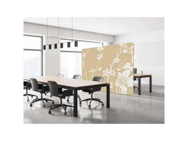 Cloison de séparation Textile 200x150cm Fleurs japonaises beige