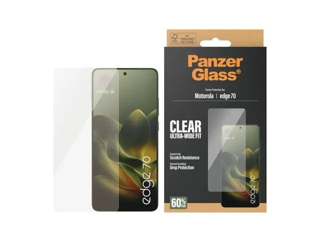 PanzerGlass Screen Protector Motorola Edge 70 | Ultra-Wide Fit, Mot