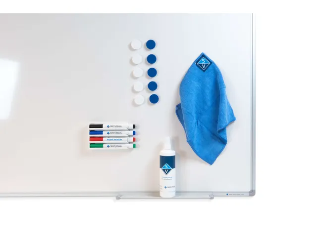 Tableau blanc magnétique 120x200cm acier laqué + kit de démarrage