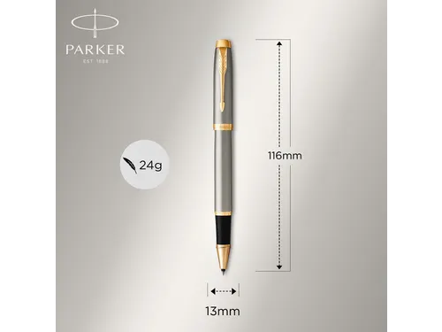 Balpen en Rollerpen Parker IM brushed metal GT medium 2 stuks