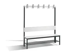 omkleedbank,HxLxD 1650x1500x407mm,HPL wit,frame staal RAL7021