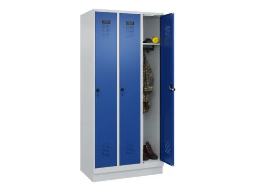locker,HxBxD 1950x900x500mm,3vak,vak B 300mm,draaigrendel,sokkel