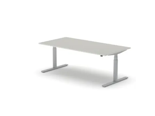 Elektrisch ihv bureau,HxBxD 650-1310x2000x1000mm,blad lichtgrijs