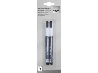 Krijtstift Sigel wit 2stuks ronde punt 1-2 mm - 6