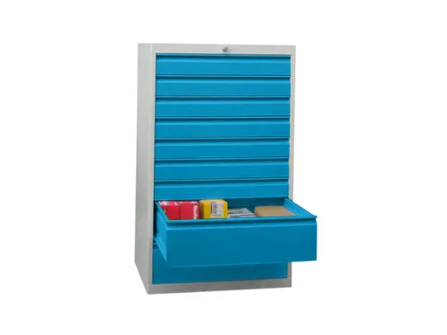 ladekast HxBxD 1200x715x600mm 9laden slot RAL7035 front RAL5012