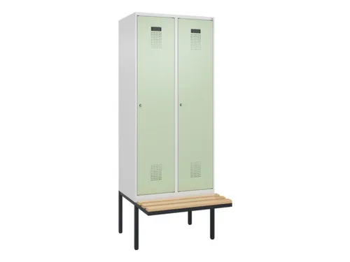 locker met bank,voor scheiding van kleding,HxBxD 2120x800x815mm,2vak