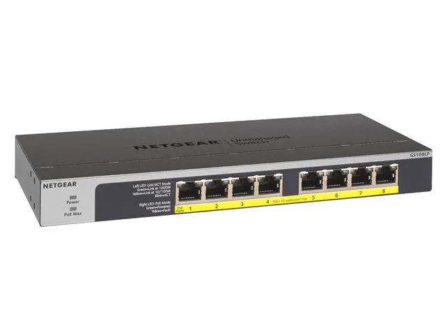 NETGEAR GS108LP, Unmanaged, Gigabit Ethernet (10/100/1000), Power over