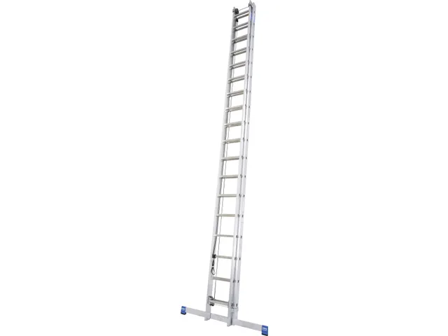 optrekladder,2x18,sporten,balk L 5,2-9,1m,2-dlg.,aluminium