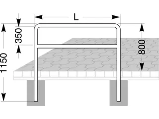 Fietsbeugel H (boven De Grond) X L 800x1000mm Ø 48mm Kniebuis Beton - 5