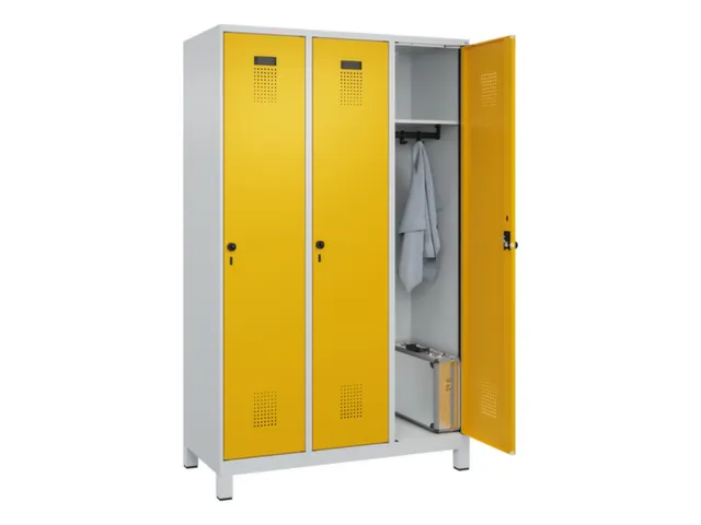 locker,HxBxD 1950x1200x500mm,3vak,vak B 400mm,draaigrendel,voeten