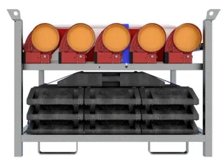 Bakenset,10Bakens M. Lampen,Voetplaten,1Opslag-/Transportpallet - 4