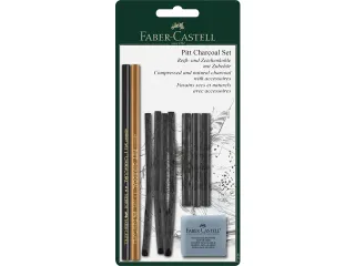 Houtskool Faber-Castell Pitt Monochrome set op blister - 1