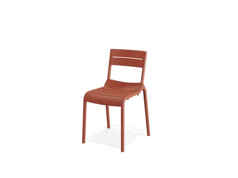 stapelstoel,4voeten terracotta,standaardzitting PP terracotta