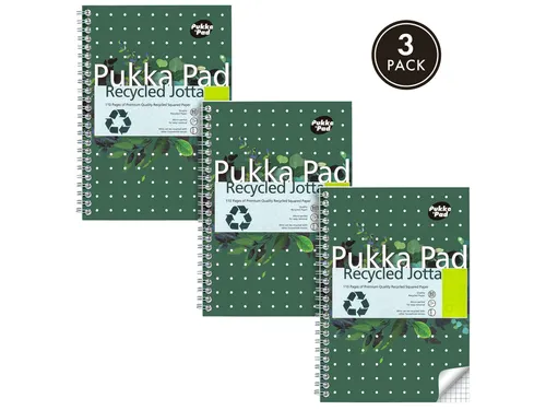 Notitieboek Pukka Jotta A5 ruit 5x5 55vel/110pagina's 80 gram groen