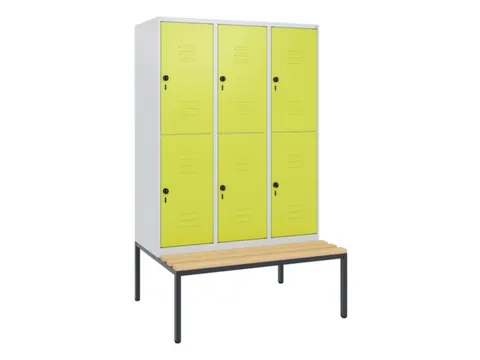 Dubbeldekse dekenkist,HxBxD 1950x1200x815mm,3x2vak.,vak B 400mm