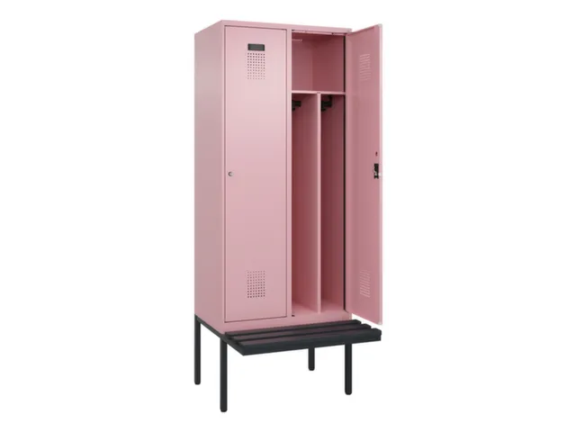 locker met bank,voor scheiding van kleding,HxBxD 2120x800x815mm,2vak