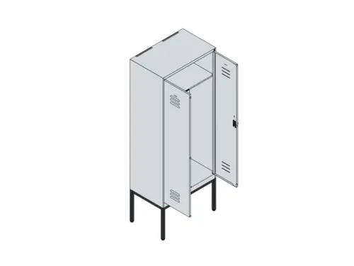 PBM-locker,HxBxD 2120x800x500mm,2vak,vak B 400mm,draaigrendel