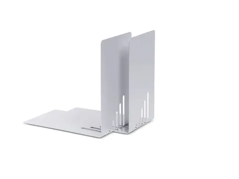 Boekensteun Metaal 14x8.5x14cm Zilver 2 stuks