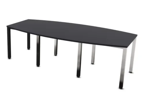 vergadertafel,HxBxD 740x2400x1200mm,vatvormig,CC-zwart