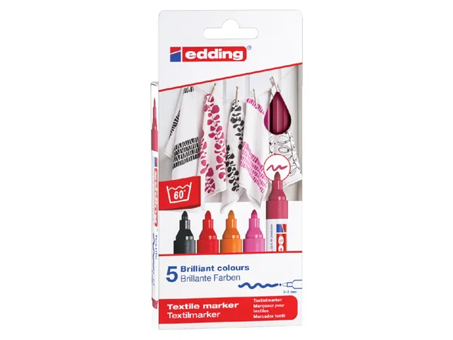 Marqueur Textile edding 4500 ogive 2-3mm couleurs chaudes assorti