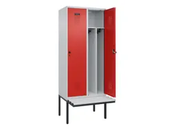 locker met bank,voor scheiding van kleding,HxBxD 2120x800x815mm,2vak