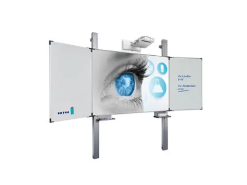 Projectiebord 120x192cm emailstaal mat wit Extraflat profiel Vijfvlaks