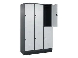 dubbeldekse locker,HxBxD 1950x1200x500mm,3x2vak.,vak B 400mm - 2